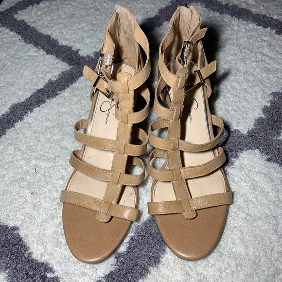 Jessica Simpson like new tan leather wedges - Picture 3 of 6